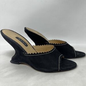 Hype Wedge Black Stitched Size 7 M Women's Heels